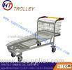 Heavy Duty Foldable Factory / Supermarket Steel Metal Transport Cargo Trolley