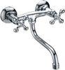 OEM Double Lever Kitchen Mixer Taps , Crank Swivel Spout Kitchen Faucet