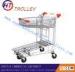 Zinc Plated Grocery Store / Supermarket Shopping Trolleys With Four Wheels