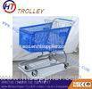 Durable Heavy Duty Plastic Supermarket Shopping Trolleys Carts With Four Wheels