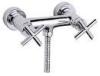 Wall Mounted Shower Mixer Double Handle Faucet With 1/4 Turn Ceramic Cartridge