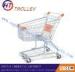 Anti - bumper Unfolding Steel Wire Supermarket Shopping Trolleys With Lock 80L