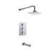 2 Way Thermostatic Shower Valve With Overhead Shower Head / Bath Spout Set