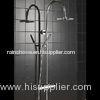 Hand Held Thermostatic Shower Set Round Curved Pole Shower With Gravity Fed System