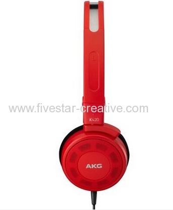 AKG K420 Folding Stereo Sound Portable Over-Ear Headphones in Red