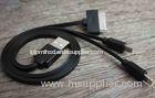 High Speed 3-in-1 IPhone USB Charger Cable Black with Apple 8 Pin / 30 Pin