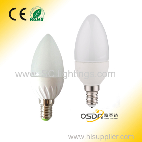 270° 4w led candle with transparent cover / E27 E14