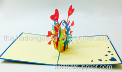 Heart flowers 3D card