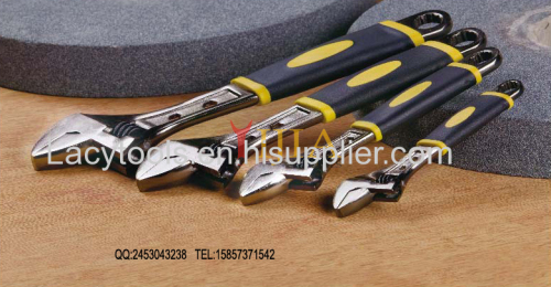 2 holes adjustable wrench with different color type handle