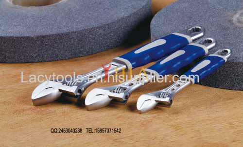 2 holes adjustable wrench with different color type handle