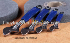 2 holes adjustable wrench with different color type handle