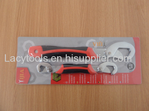 2pcs 9-32mm Snap's and grip adjustable wrench wiht blister card packing