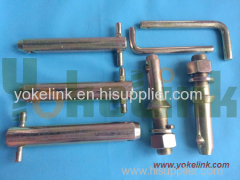 Yellow zinc plated carbon steel Lift arms pins with nut & washer