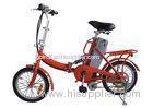 Girls Red color 16 inch folding bike , e bike 24v 10Ah Lead-acid battery