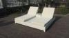 Powder Coated Aluminum Frame And White PE Flat Rattan Sun Lounger