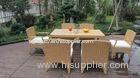 Brown Wicker Rattan Garden Dining Sets , Conservatory Furniture Set