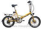 Small folding electric bike yellow color , fold up electric bicycle with 3 level PAS speed