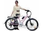 Girls Pink Green City E Bike / Bicycle with PAS , 250W brushless hub motor