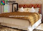 Carved Melamine Contemporary Wooden Beds , King Size White Wood Double Bed