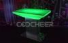 Green Color Home High Bar Led Cocktail Table With Metal Legs , PE Plastic