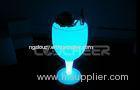 Beautiful Rechargebale Wine Glass Shape plastic Led Cocktail Table Light For Club