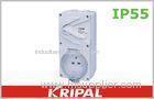 White IP55 13A Weatherproof Switch Socket 3 Flat Electrical Outlet