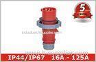 Red 4 Pin 3H Industrial Plugs And Connectors for Reefer Container