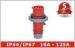 Red 4 Pin 3H Industrial Plugs And Connectors for Reefer Container