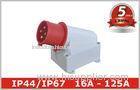 Single Phase 32A IP44 Industrial Plugs / Industrial Power Sockets