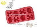Non - stick Red Flexible Silicone Ice Cube Trays for home Ice Mold Type