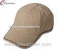 Khaki Navy Piping Decoration Embroidered Baseball Caps with Velcro Strap Closure