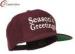 Plastic Snap Fitted Baseball Caps Embroidered Maroon Seasons Greetings