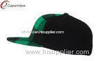 Black Green Plaid Flex Fitted Baseball Caps with Cotton and Acrylic