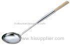 Silver Stainless Steel Soup Ladle 15cm With Wood Handle For Commercial Kitchen