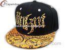 Snake Leather Beak Hip Hop Baseball Caps With Double Color 3D Embroidery On Crown