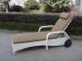 Comfortable All Weather Mobile Rattan Sun Lounger With Wheel