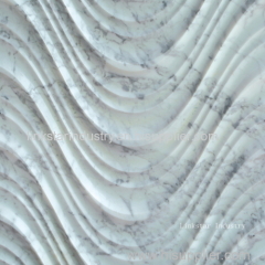 Decorative 3D natural carrara white stone art panel