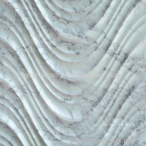 Decorative 3D natural carrara white stone art panel