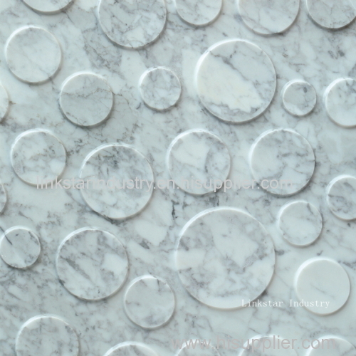 Natural cladding 3d white carrara feature marble tile