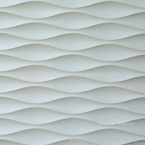 3D wavy stone wall tile pattern