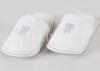 Premium Cotton Hotel White Velour Disposable Hotel Slippers Closed Toe With EVA Sole