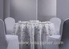160 * 200 Embroidery Design Round Hotel Table Cloth , Restaurant Table Cloths