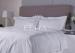Embroidery White Combed Cotton Luxury Hotel Bed Linen Sets 300TC Full Size / King Size