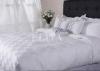 Cotton Hotel Bed Linens Jacquard Checkboard Bed Sheet Set Queen Size , King Size