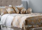 Luxury 100% Cotton Sateen White Hotel Bed Linens / Custom Linen Bedding Set