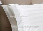 100% Cotton White Hotel Bed Sheets With Frill And 3 cm Stripe 200TC - 1000 Thread Count