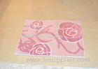 Pink modern rose flowers hand tufted rugs anti slip bath mat for Home decoration
