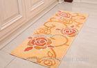 Absorbable Microfiber bathroom floor mats non slip of yellow rose flower style