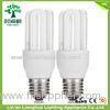 Halogen 3U Shaped Fluorescent Light Bulbs / Compact Fluorescent Lamps With High Powder