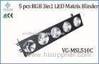 10W 5pcs RGB 3in1 LED Matrix Blinder Light DMX Control Disco Show Stage Lighting